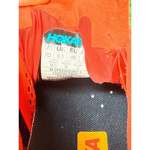 Hoka Speedgoat 5 Fiesta Radiant Yellow Running Shoe Men's Size US 7D - Picture 7 of 9